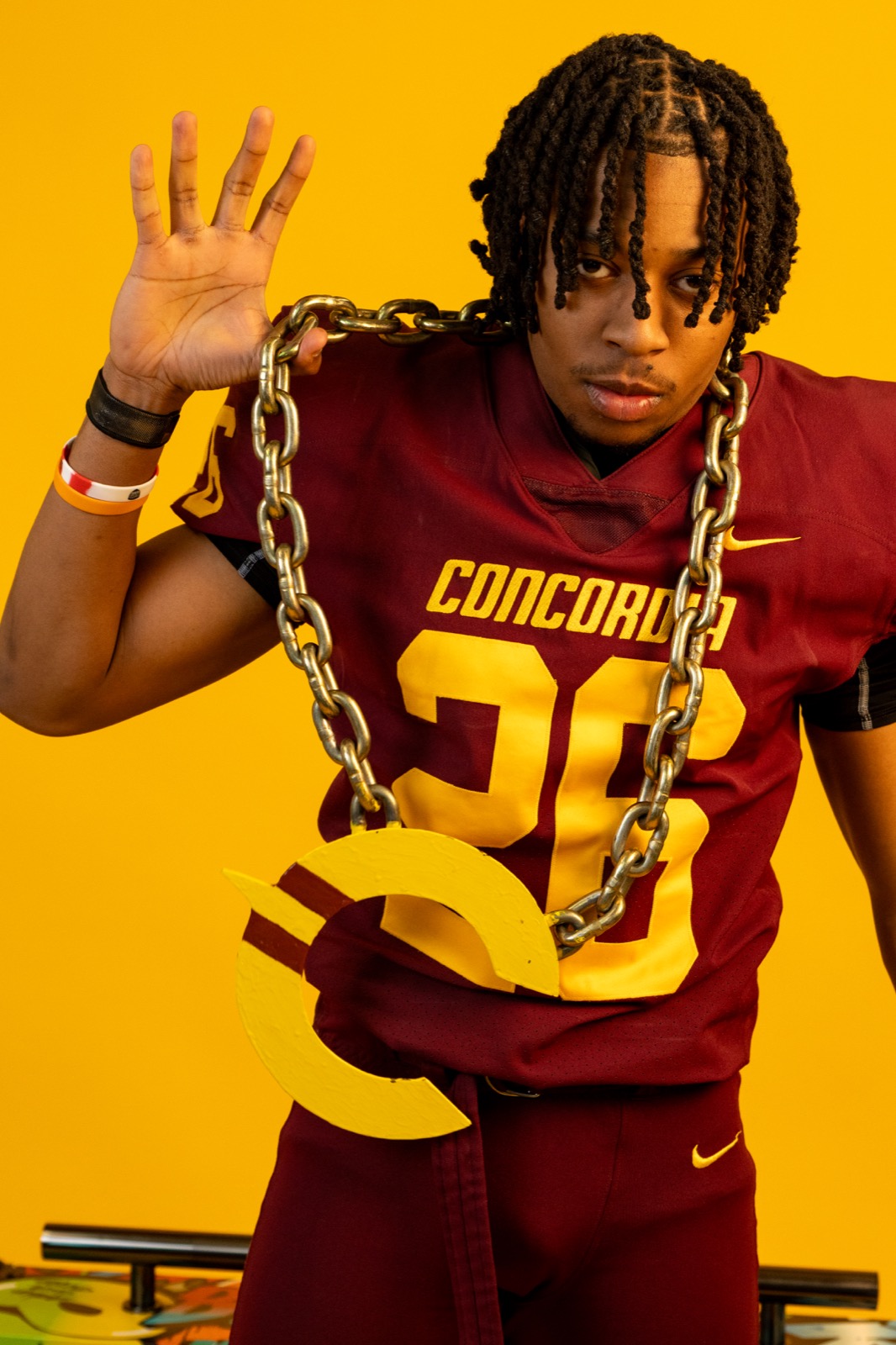 Concordia Stingers athlete posing during media day